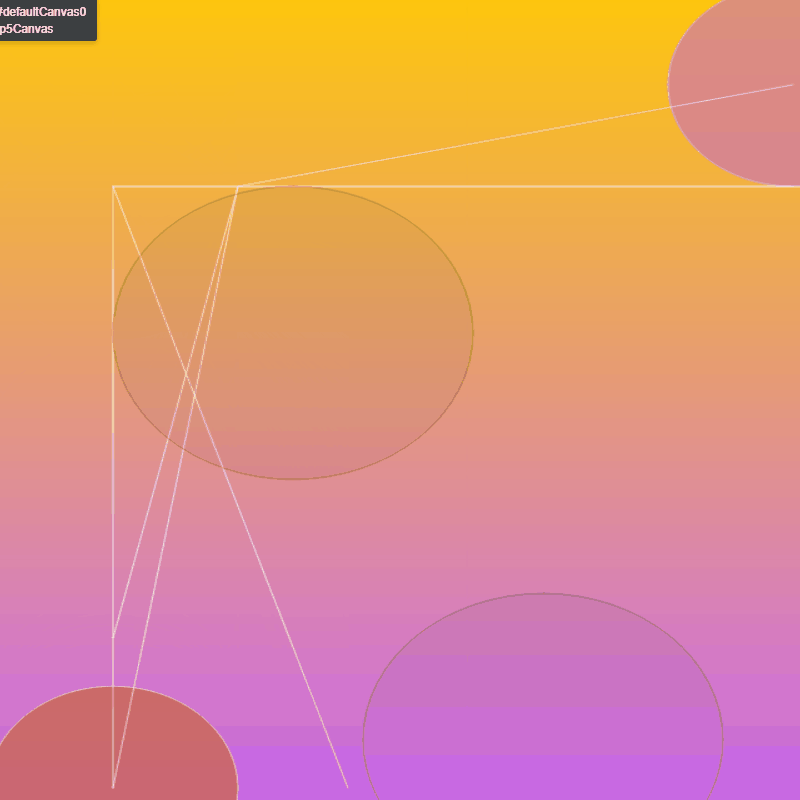 I tested with more shapes, squares and lines. Somehow the squares react with the movements and changes to circle? I don't why it does that but it's kinda fascinating.