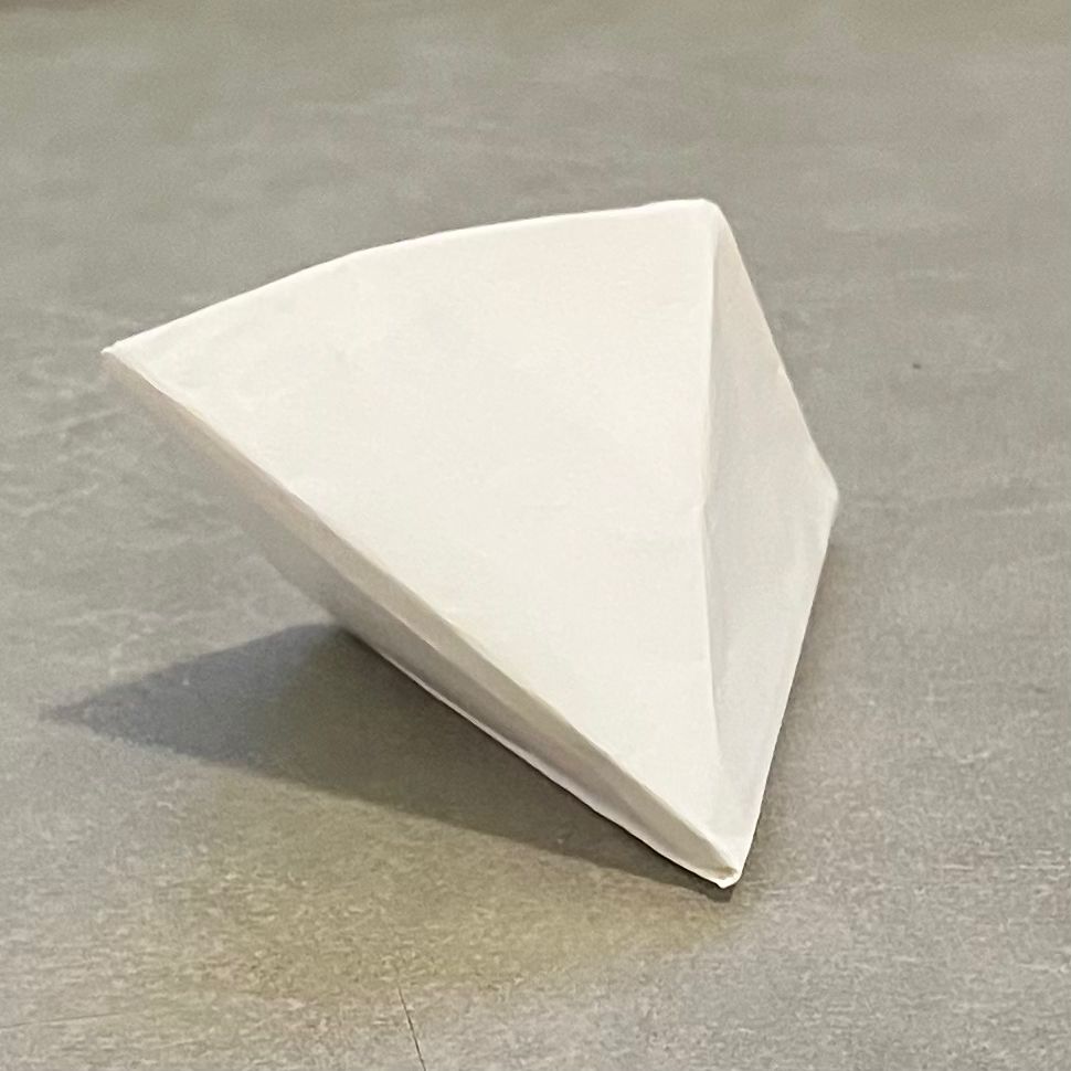 The pyramid is lying down.