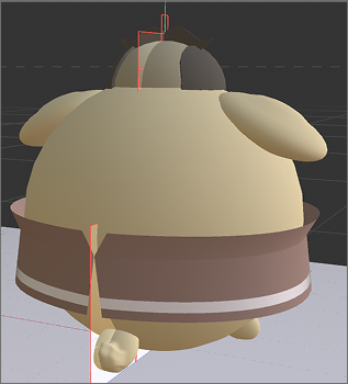 The back view of the dog plush model (without render)